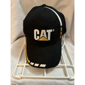 Caterpillar CAT Ring Power Baseball Cap Black Yellow Adjustable Workwear Hat